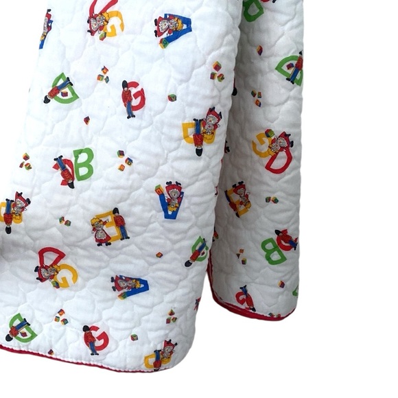 Vintage Quilted Cotton Baby Toddler Alphabet Blanket - Picture 4 of 9